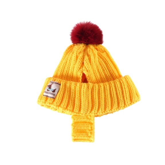 Winter Knit Caps Pet Featuring Open Ear Dog Cats Warm Windproof Hat Winter