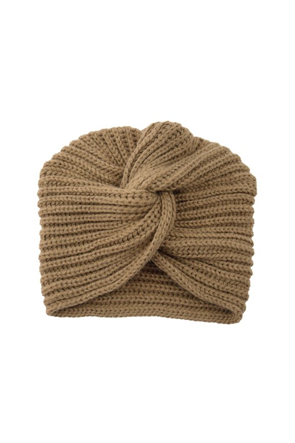 Winter Knit Chunky Headbands for Women Crochet Turban Knitted Ear Warmer Fashion Head Wrap Khaki One Size