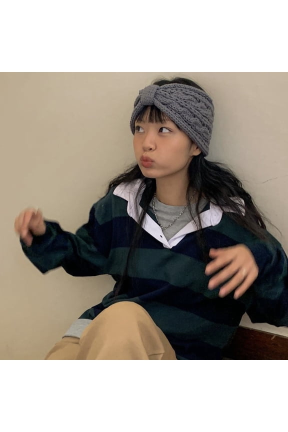 Winter Knit Chunky Headbands for Women Crochet Turban Knitted Ear Warmer Head Wrap Winter Accessories