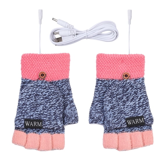 Winter Knit Convertible Fingerless Gloves Gloves Unisex Thermal Heated Gloves Cycling Running