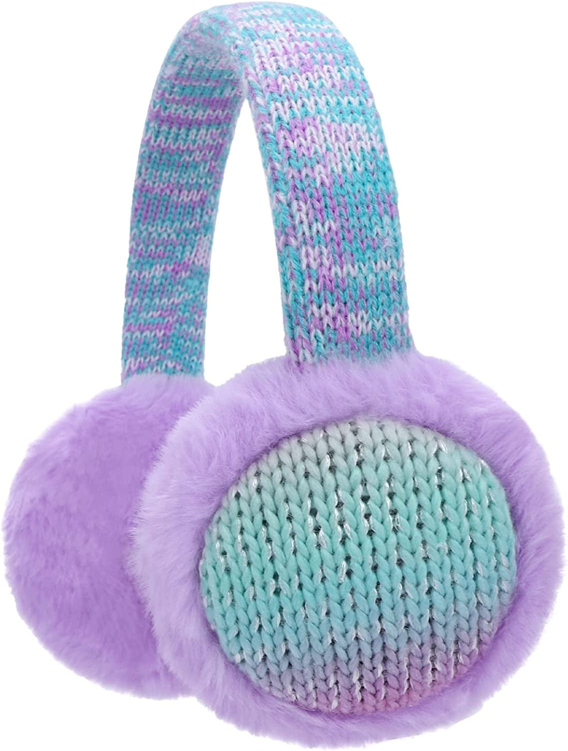 Winter Knit EarMuffs for Kids Warm Furry Girls Ear Muffs Plush Toddler