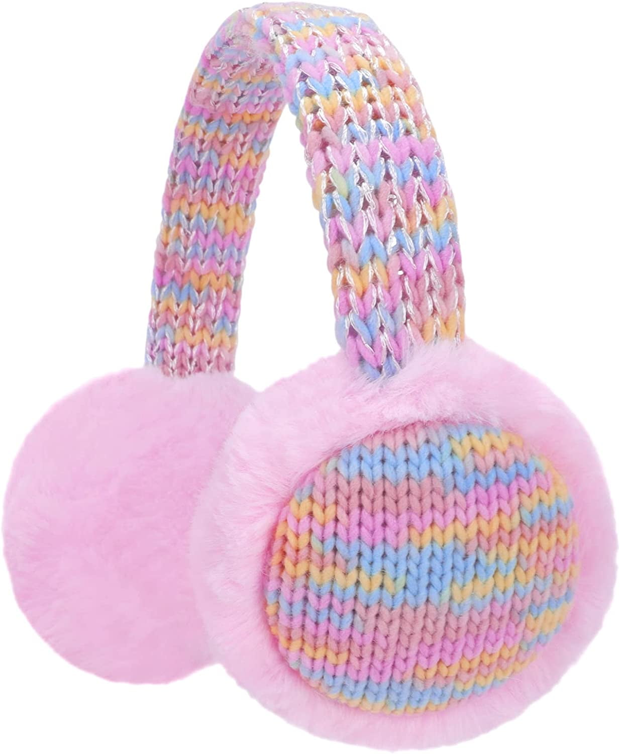 Winter Knit Earmuffs For Kids Warm Furry Girls Ear Muffs Plush Toddler 