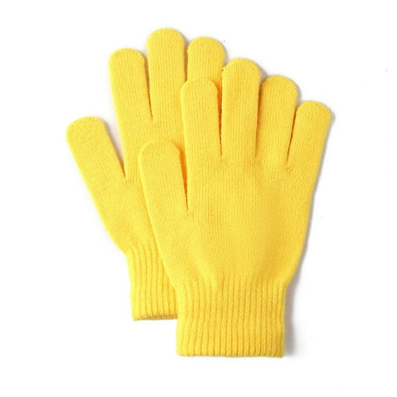 Winter Knit Gloves, Basic Unisex Design for Extreme Cold Protection, Essential Gear for Outdoor Work, Commuting, and Winter Sports.Yellow