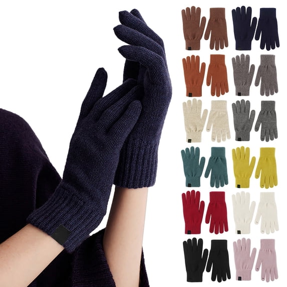 Winter Knit Gloves for Men and Women Touchscreen Texting Soft Elastic Outdoor Wear