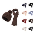 thumbnail image 1 of Winter Knit Hat Scarf Set â Thick Warm Lined Beanie Neck Warmer for Cold Weather Protection, Thermal Accessories for Outdoor Hiking Cycling Snow Sports, Winter Essentials Gift Ideas Ski, 1 of 6