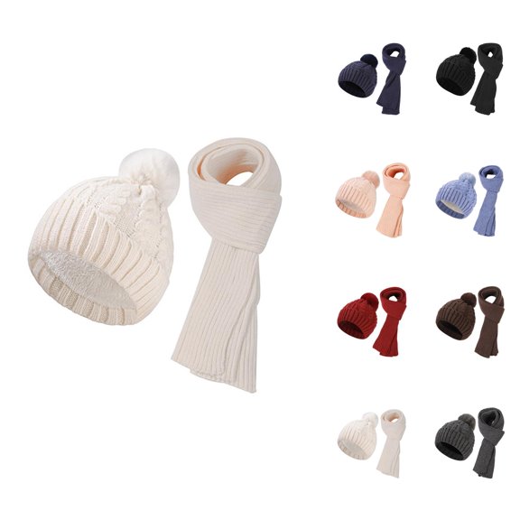 Winter Knit Hat Scarf Set â Thick Warm Lined Beanie Neck Warmer for Cold Weather Protection, Thermal Accessories for Outdoor Hiking Cycling Snow Sports, Winter Essentials Gift Ideas Ski