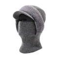 thumbnail image 1 of Winter Knit Hat and Scarf Set for Women and Men, Fleece Lined Striped Beanie with Face Cover, Warm Two-Piece Knitted Set for Skiing, Outdoor Activities and Cold Weather - Dark Gray, 1 of 4