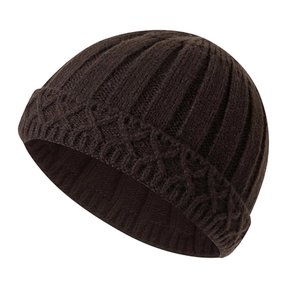 Winter Knit Hat With Foldable Brim Thermal Insulated Ear For Outdoor Cold Weather Activities