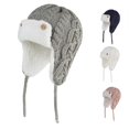 thumbnail image 1 of Winter Knit Hat for Babies And Kids with Thick Warm Ear Cap Soft Yarn for Cold Weather Mad Happy Hat, 1 of 4