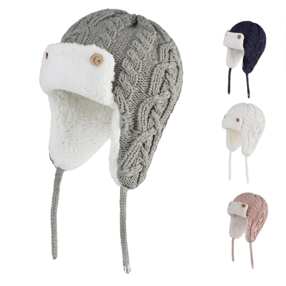 Winter Knit Hat for Babies And Kids with Thick Warm Ear Cap Soft Yarn for Cold Weather Mad Happy Hat