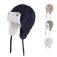thumbnail image 1 of Winter Knit Hat for Babies And Kids with Thick Warm Ear Cap Soft Yarn for Cold Weather Mad Happy Hat, 1 of 4