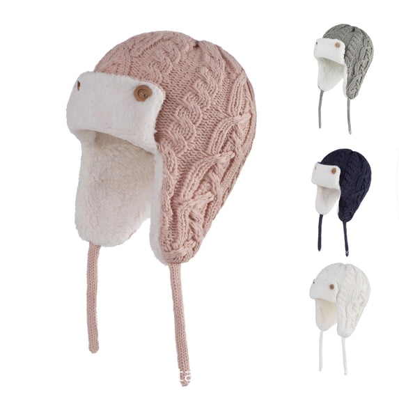Winter Knit Hat for Babies And Kids with Thick Warm Ear Cap Soft Yarn for Cold Weather Mad Happy Hat