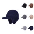 thumbnail image 1 of Winter Knit Hat with Full Head and Ear Coverage, Thermal Insulated Beanie with Visor and Lining for Outdoor Activities and Winter Sports, 1 of 4
