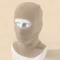 thumbnail image 1 of Winter Knit Single Hole Balaclava Ski Mask, Windproof Warm Fleece Lined Face Mask for Motorcycle and Outdoor Sports Beige, 1 of 3