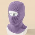 thumbnail image 1 of Winter Knit Single Hole Balaclava Ski Mask, Windproof Warm Fleece Lined Face Mask for Motorcycle and Outdoor Sports Light Purple, 1 of 3