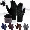 thumbnail image 1 of Winter Knit Touchscreen Gloves Warm Knit Gloves Anti-slip Stretchy Gloves for Men and Women, 1 of 7