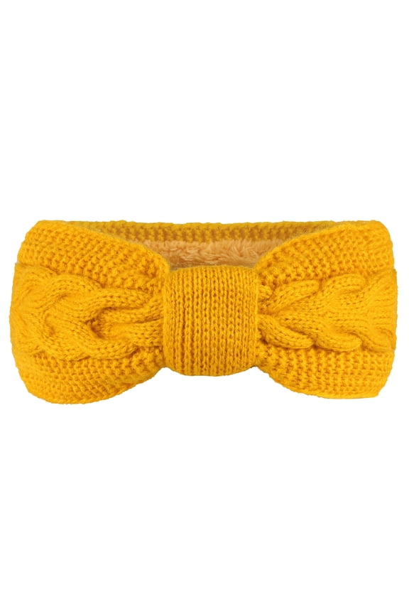 Winter Knit Twist Cable Head Wraps Fuzzy Lined Headband Knotted Crochet Turban Thick Ear Warmer Elastic Hair Band Accessories for Girls Women