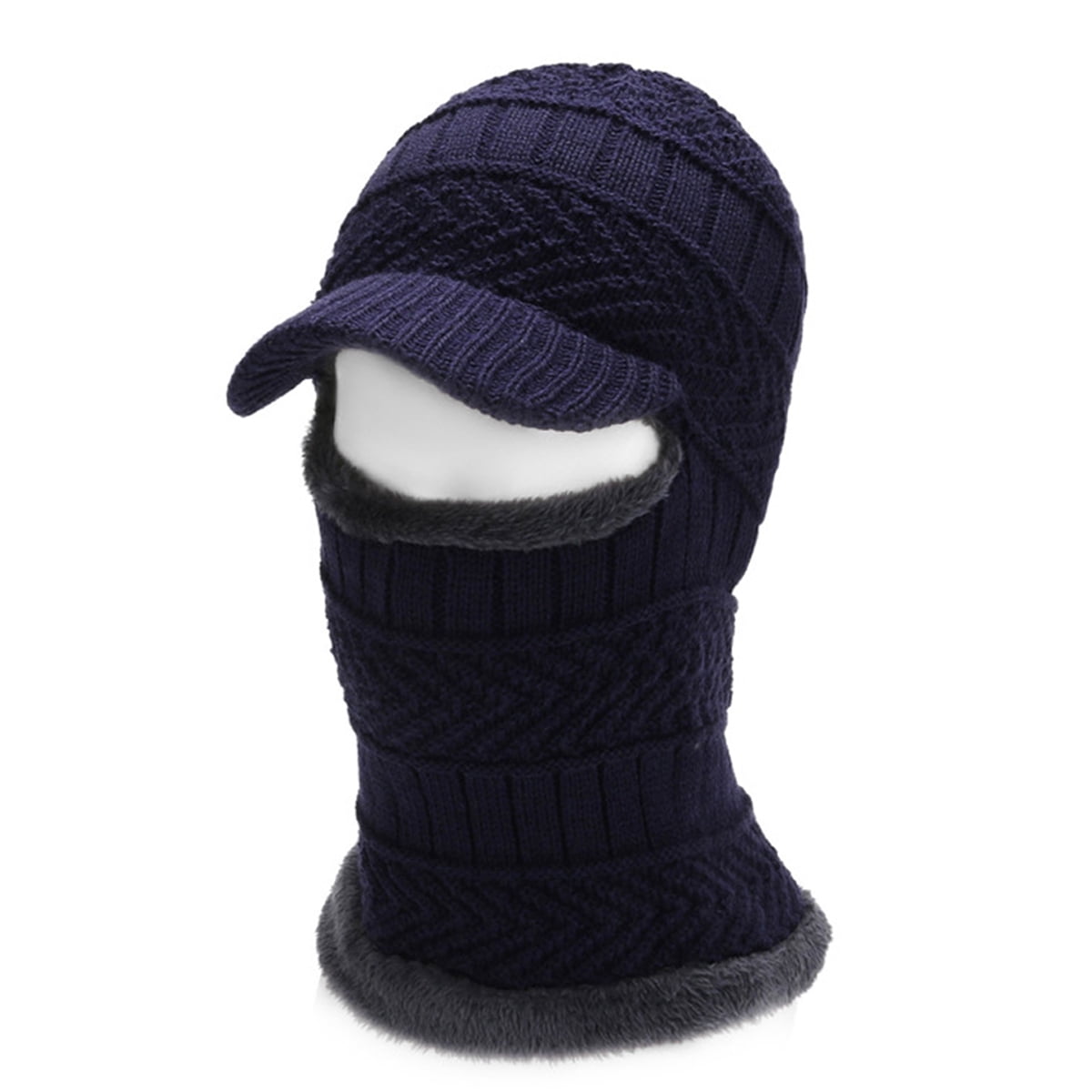帽子 VALLAD BEANIE CAP BLK / NVY PGTEN Stylish Beanie with Visor - Knit Hat with Brim for Men