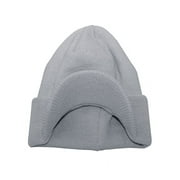 Winter Knitted Beanie w/ Bill- Grey