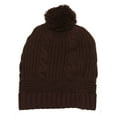 thumbnail image 1 of Winter Knitted Beanie w/ Pom - Brown, 1 of 1