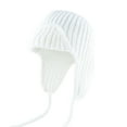 thumbnail image 1 of Winter Knitted Beanie with Double Braid Hats for Women Wool Ear Flaps Cold Weather Ski Daily Warm Cap Hat White One Size, 1 of 3