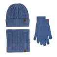thumbnail image 1 of Winter Knitted Gloves Hat Scarf Three-piece Set Touch Screen Plus Velvet Warm Wool Hat Three-piece Set, 1 of 7