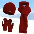 thumbnail image 1 of Winter Knitted Hat Scarf And Soft Thermal Lined For Cold Weather With, 1 of 3