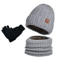 thumbnail image 1 of Winter Three Piece Knitted Hat Set for Men and Women Ear Protectors and Gloves Warm and Cozy Accessories for Cold Weather, 1 of 3