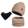 thumbnail image 1 of Winter Three Piece Knitted Hat Set for Men and Women Ear Protectors and Gloves Warm and Cozy Accessories for Cold Weather, 1 of 3
