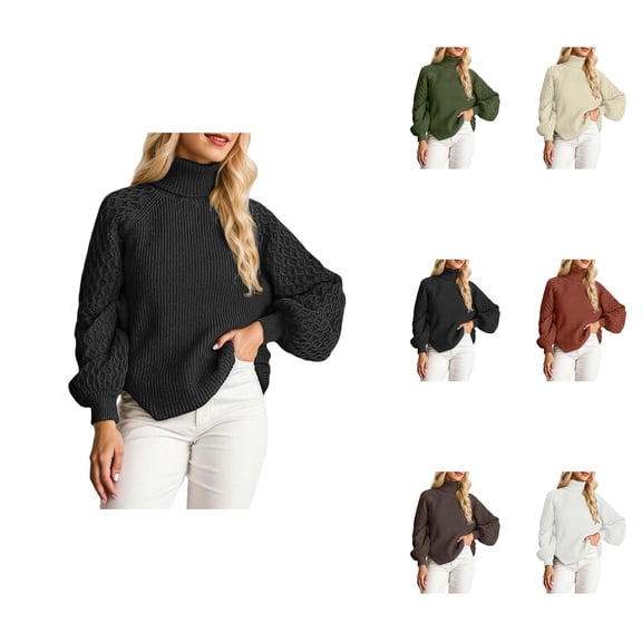 Winter Knitted High Neck Pullover Sweater Soft Warm Turtleneck Top Cozy Casual Fall Fashion Comfortable Yarn Elegant Long Sleeve Outerwear