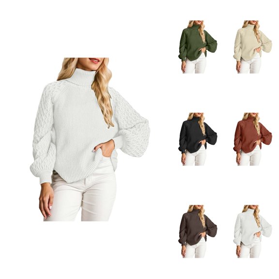 Winter Knitted High Neck Pullover Sweater Soft Warm Turtleneck Top Cozy Casual Fall Fashion Comfortable Yarn Elegant Long Sleeve Outerwear