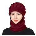 thumbnail image 1 of Winter Knitted Hooded Hat Thick Soft Yarn Cap, Warm Thermal for Cold Weather, Stylish Headwear for Winter,Size:One Size, 1 of 4