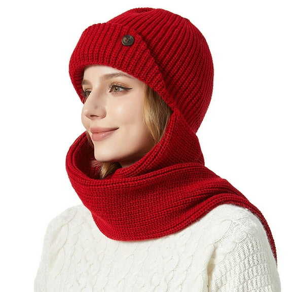 Winter Knitted Outdoor Gear Set - Stylish Hats and Scarves for Men and Women - Warm Solid Color Accessories