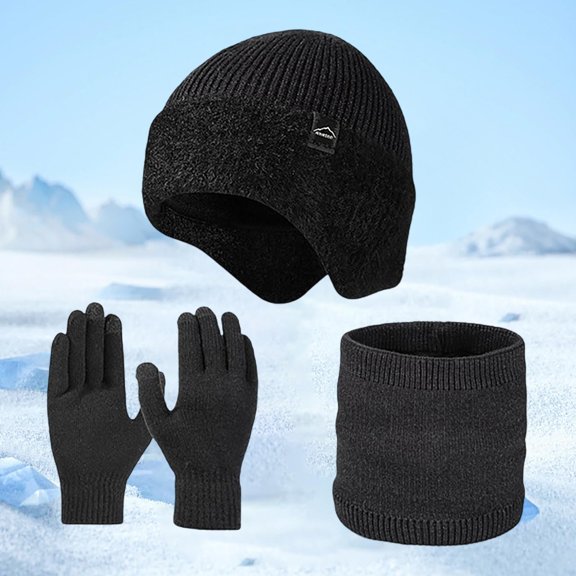 Winter Knitted Scarf Hat Set for Thermal Outdoor Activities for Cold Weather and Daily Use