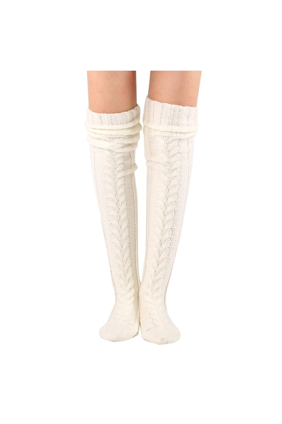 Winter Knitted Socks Long Thigh Highs Over the Knee Highs Knee Highs Women Girls Slouchy Boot Socks Warmers Stockings