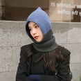 thumbnail image 1 of Winter Knitted Winter Hat Windproof Hooded Scarf Balaclava Beanie Hat for Women, 1 of 8