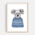 thumbnail image 1 of Winter Koala - Illustration Animal Whimsical Humor Wildlife Fashion Oak Framed Wall Art Print 24 x 36 inches, 1 of 59
