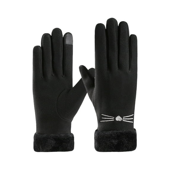 Winter Ladies Warm Gloves with Cuff, Thickened Riding Driving Gloves, Fashion Heating Hand Protection, Thermal Insulation, Cold Weather Outdoor Activities