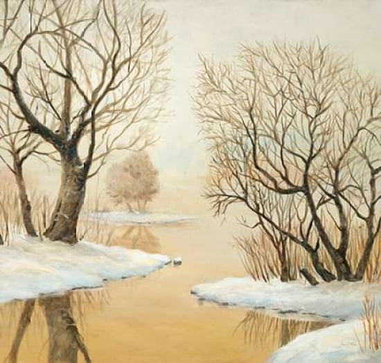Winter Lake Square Canvas Art - Arnie Fisk (24 x 24)