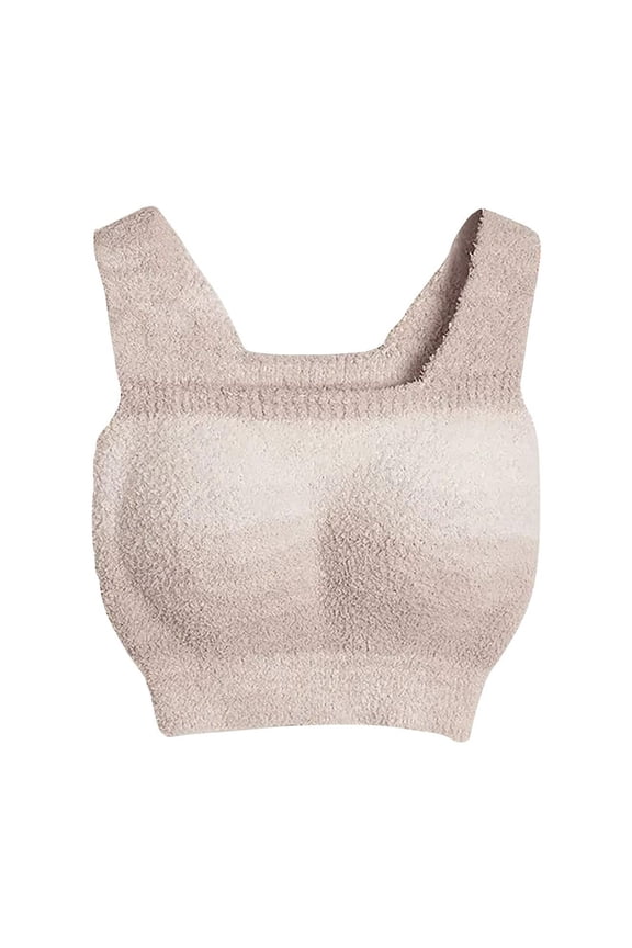 Winter Lambskin Women'S Underwear Warm Plus Velvet Vest With Built-In Chest Pad Bra One-Piece Women'S Underwear Long Version Thermal Underwear Top Sports Bra