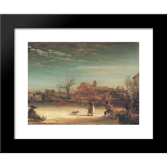 Winter Landscape 20x24 Framed Art Print by Rembrandt