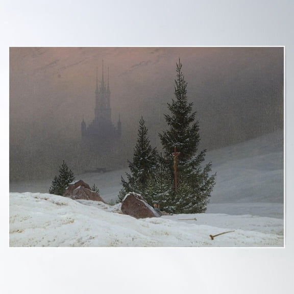 Winter Landscape - Caspar David Friedrich Poster Wall Art, Modern Wall Decor For Living Room Bedroom, 8x12 UNFRAMED