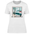 thumbnail image 1 of Winter Landscape Cat Tea Cup T-Shirt Women -Image by Shutterstock, Female Small, 1 of 2