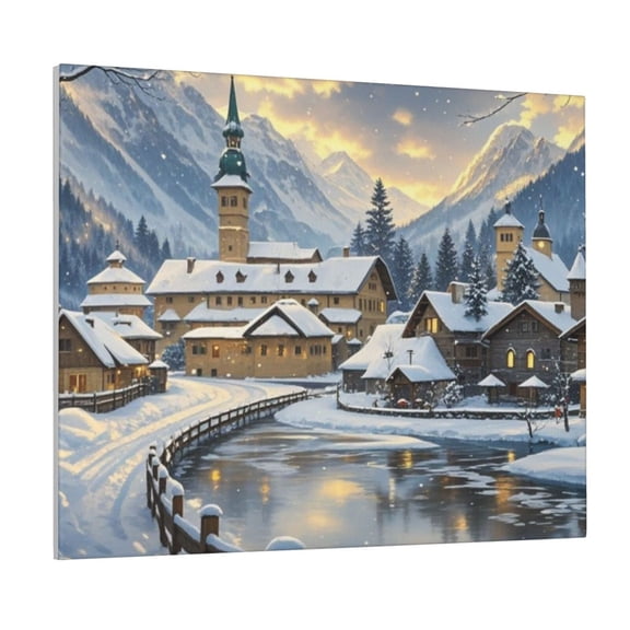 Winter Landscape Pictures Wall Decor Canvas Paintings Home Decor 16 X 20 Snow Castle For Living Room Bedroom Kitchen Office