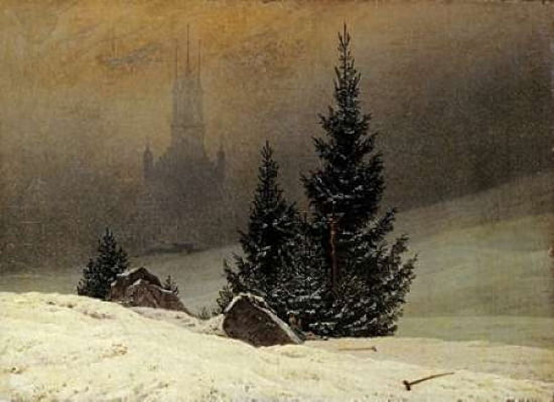 Winter Landscape With a Church Canvas Art - Caspar David Friedrich (18 x 24)