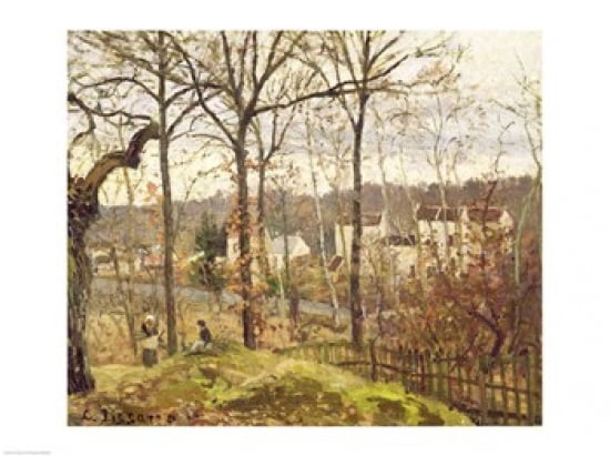 Winter Landscape at Louveciennes c1870 Canvas Art - Camille Pissarro (24 x 18)