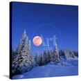 thumbnail image 1 of Winter Landscape in the Mountains at Night A Full Moon and a Starry Sky Carpathians, Ukraine, Stretched Canvas Wall Art by Kotenko Sold by Art.Com, 1 of 5