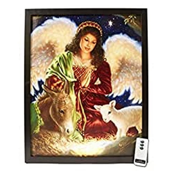 Winter Lane Fiber-Optic Canvas Art with Remote - Angel