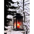 thumbnail image 1 of Winter Lantern Lighted Canvas Wall Art - Snowy Scene With a Glowing Black Lantern - #2501, 1 of 5