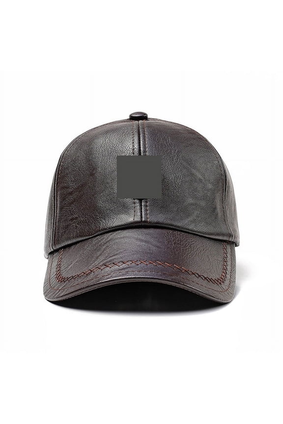 Winter Leather Baseball Cap Snap Back Hat For Men Casual Baseball Cap Winter Dad Hat ,Unique Design